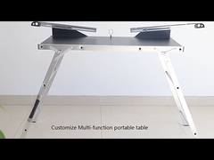 Tabela de acampamento rectangular dobrável para o exterior Tabela de acampamento de alumínio portátil ajustável